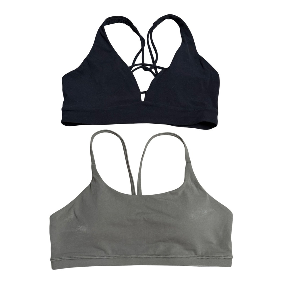 Athleta Sports Bra Bundle Women S Black Olive Green Excellent Strappy Racerback